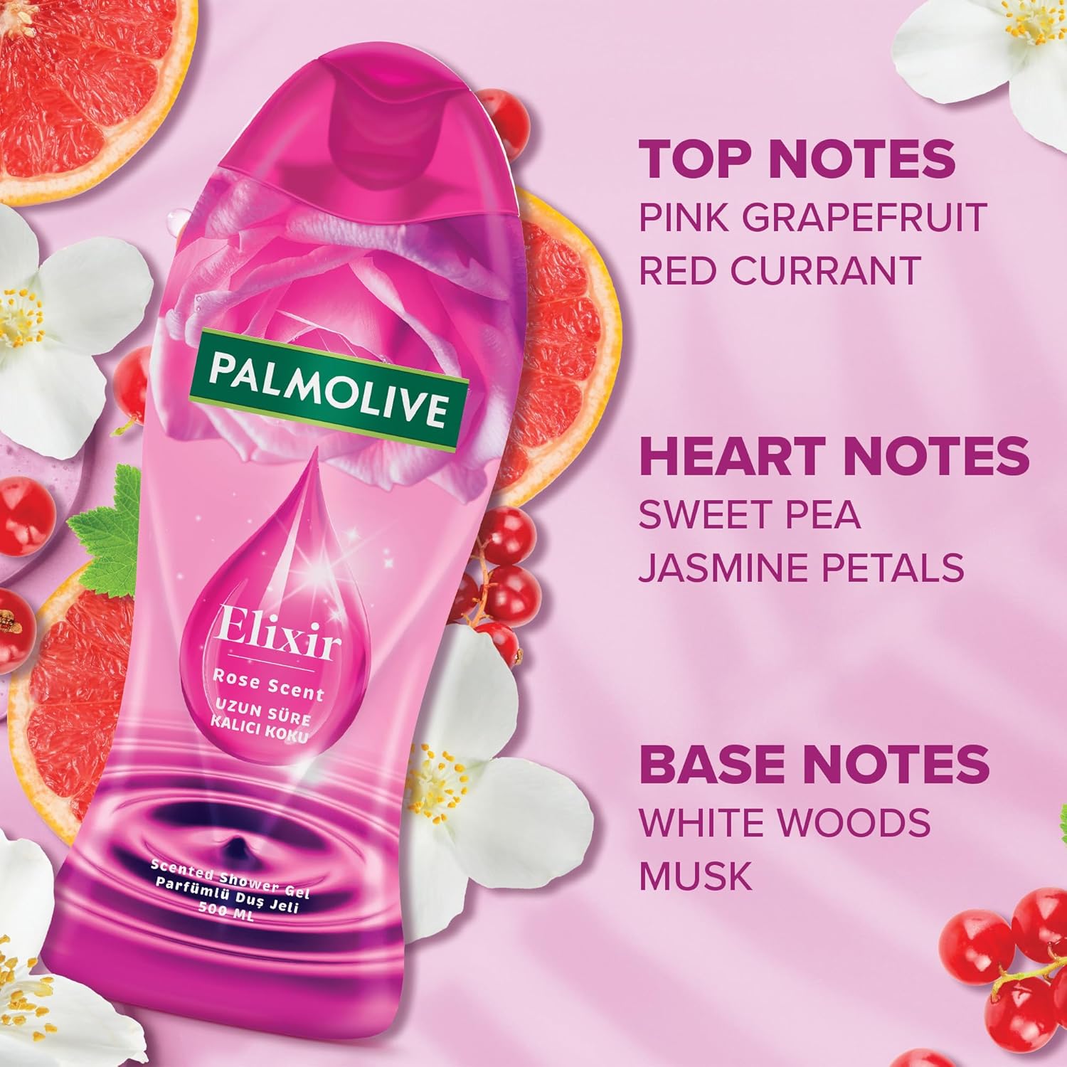 PalmOlive Shower Gel 500ml Elixir Rose