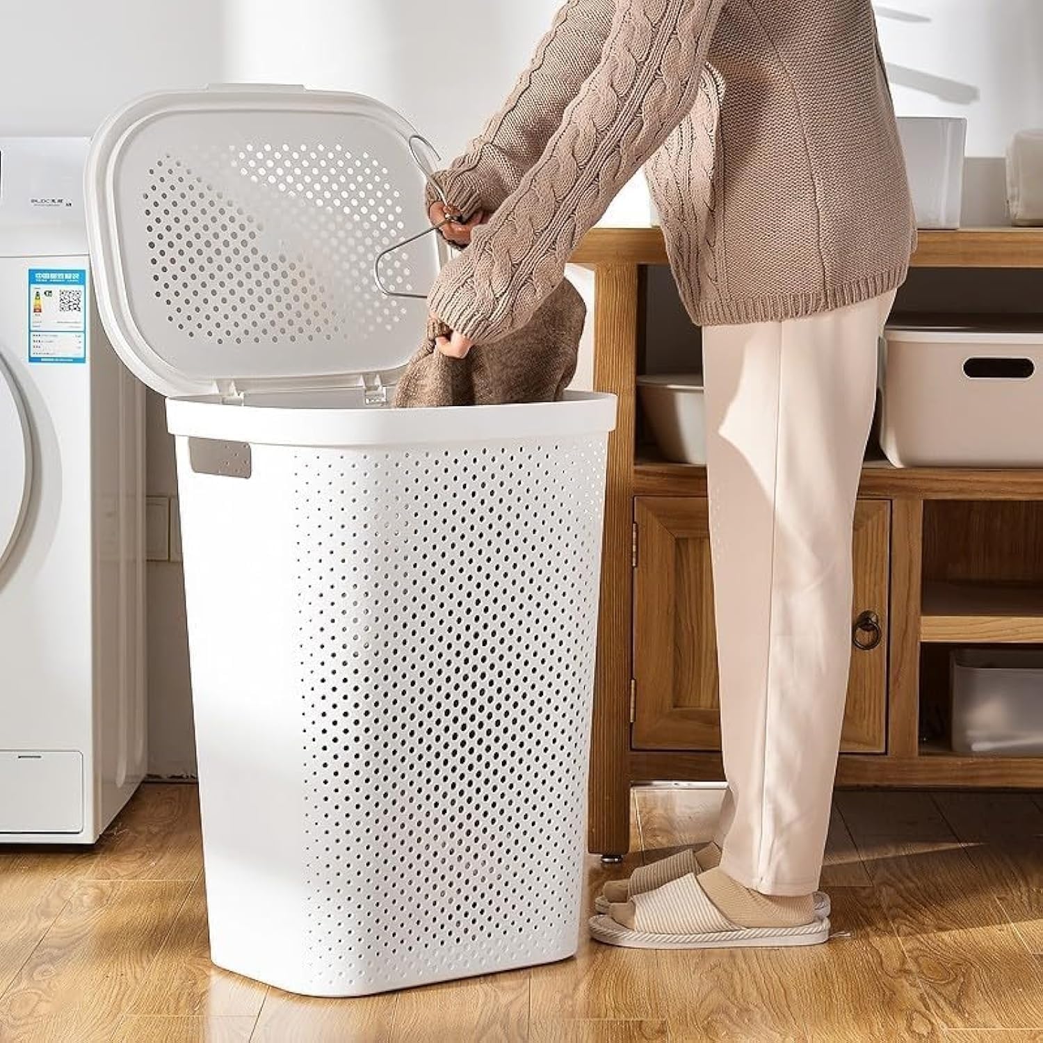 Laundry Basket932-1-White 50L