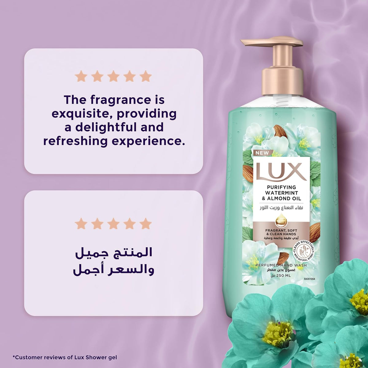 Lux Perfumed Hand Wash 500ML Purifying Watermint & Almond Oil