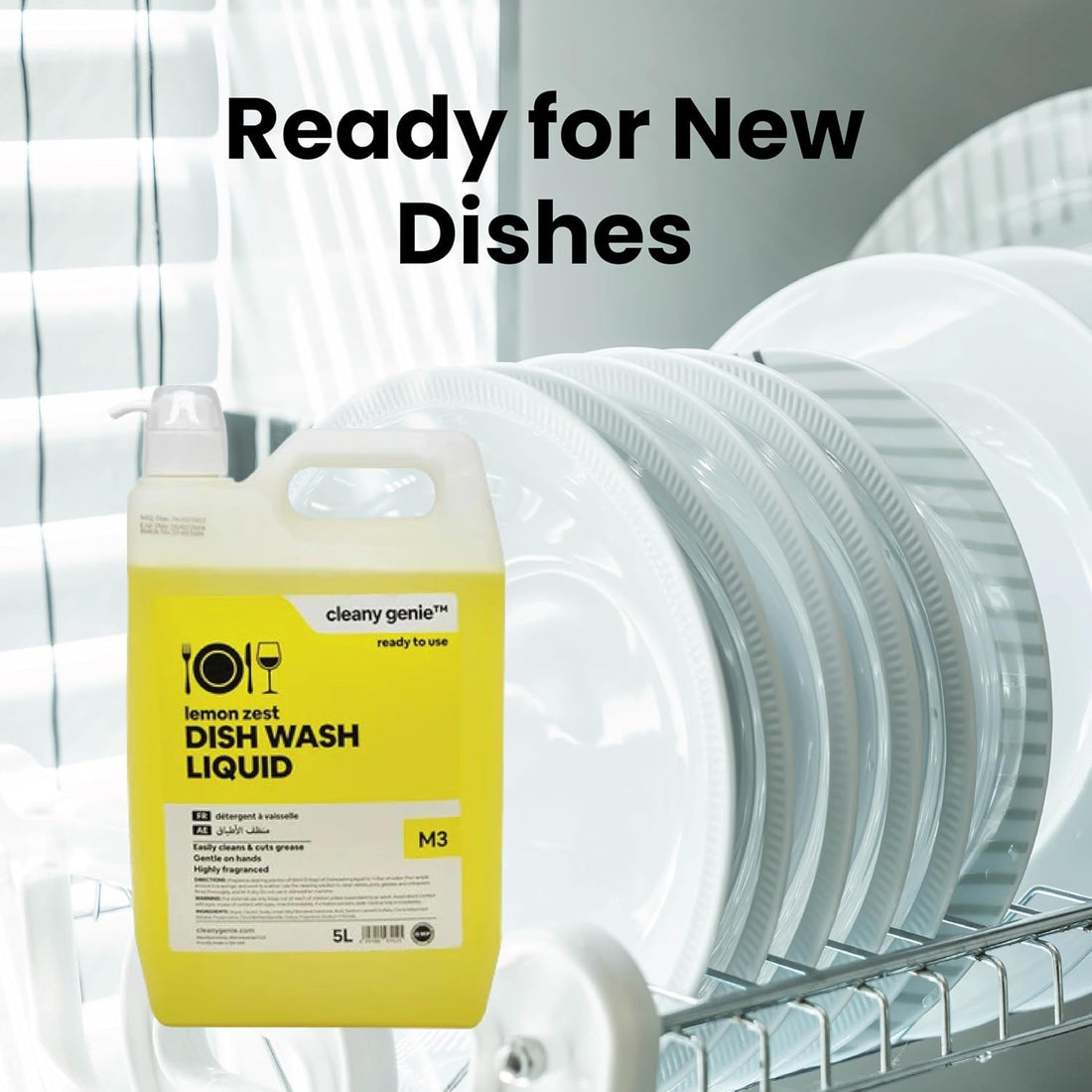 M3 Dishwash Liquid 5L Lemon Zest | Pack of 4