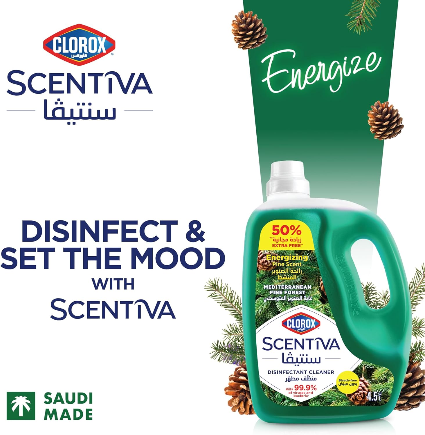 Clorox Scentiva 4.5L Mediterranean Pine Forest   |   Pack of 4