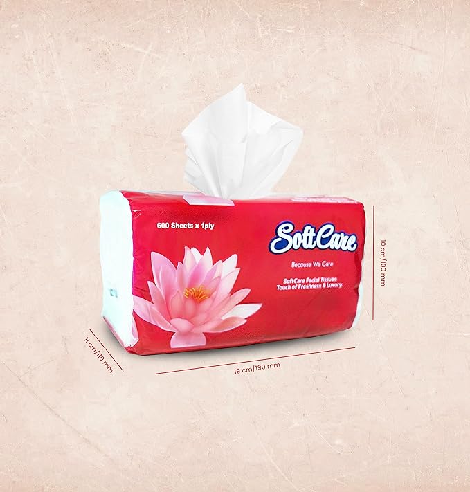 سوفت كير مناديل الوجه نايلون عبوة 600 منديل | حزمة من 5