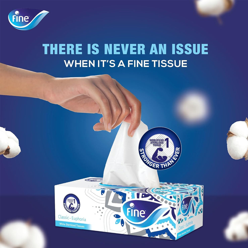 Fine Classic Euphoria Tissue 130 Sheets 2 Ply-Pack of 30