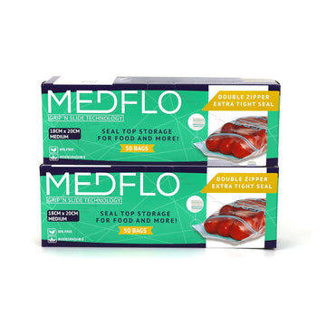 MedFlo Double Zipper Bag 18X20cm Medium ( 50 + 50 ) Bags