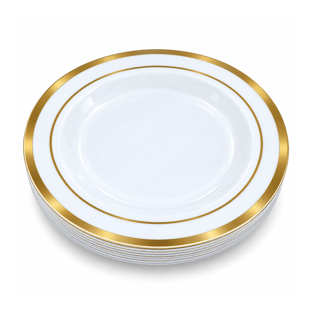 DISP. PLATE W/GOLD RIM 9" 12PCS