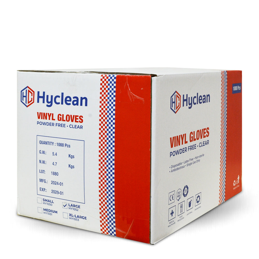 Vinyl Gloves Powder Free Large | 10 Boxes (CTN)