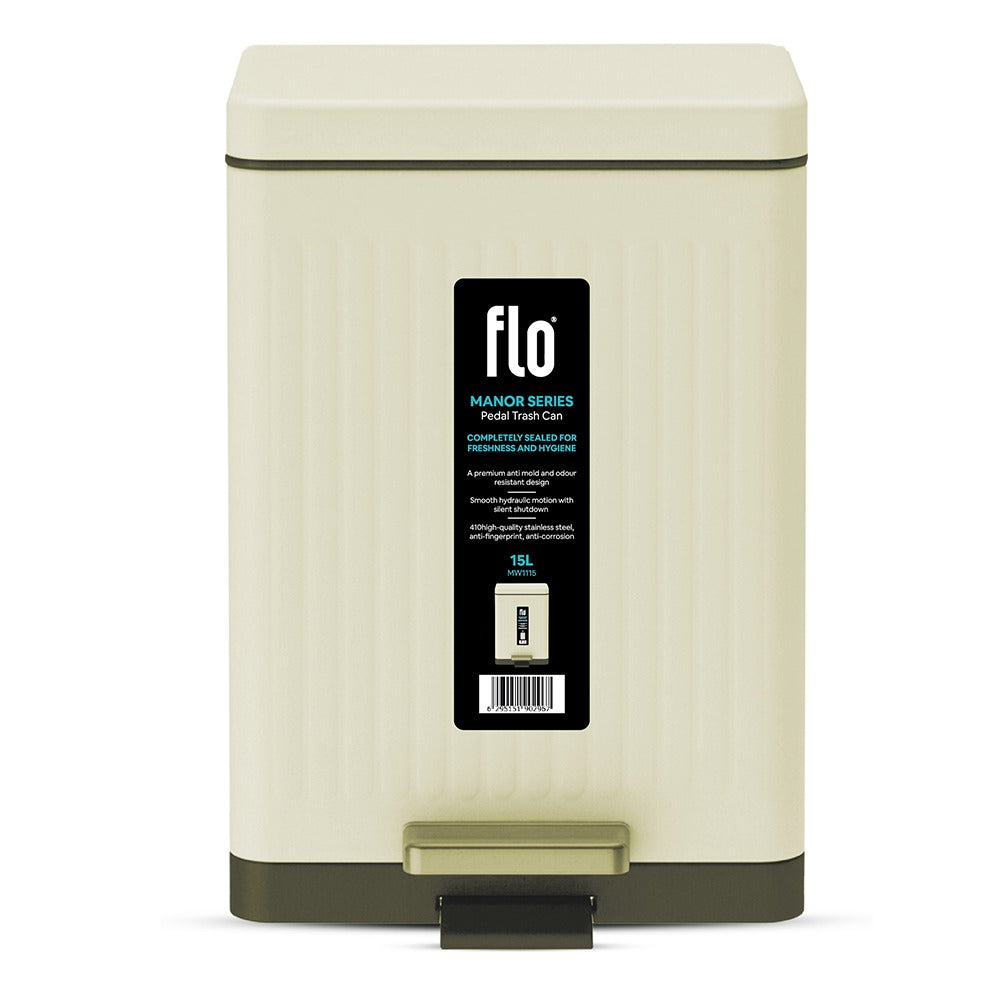 FLO DUSTBIN - MANOR  MILK WHITE 15L