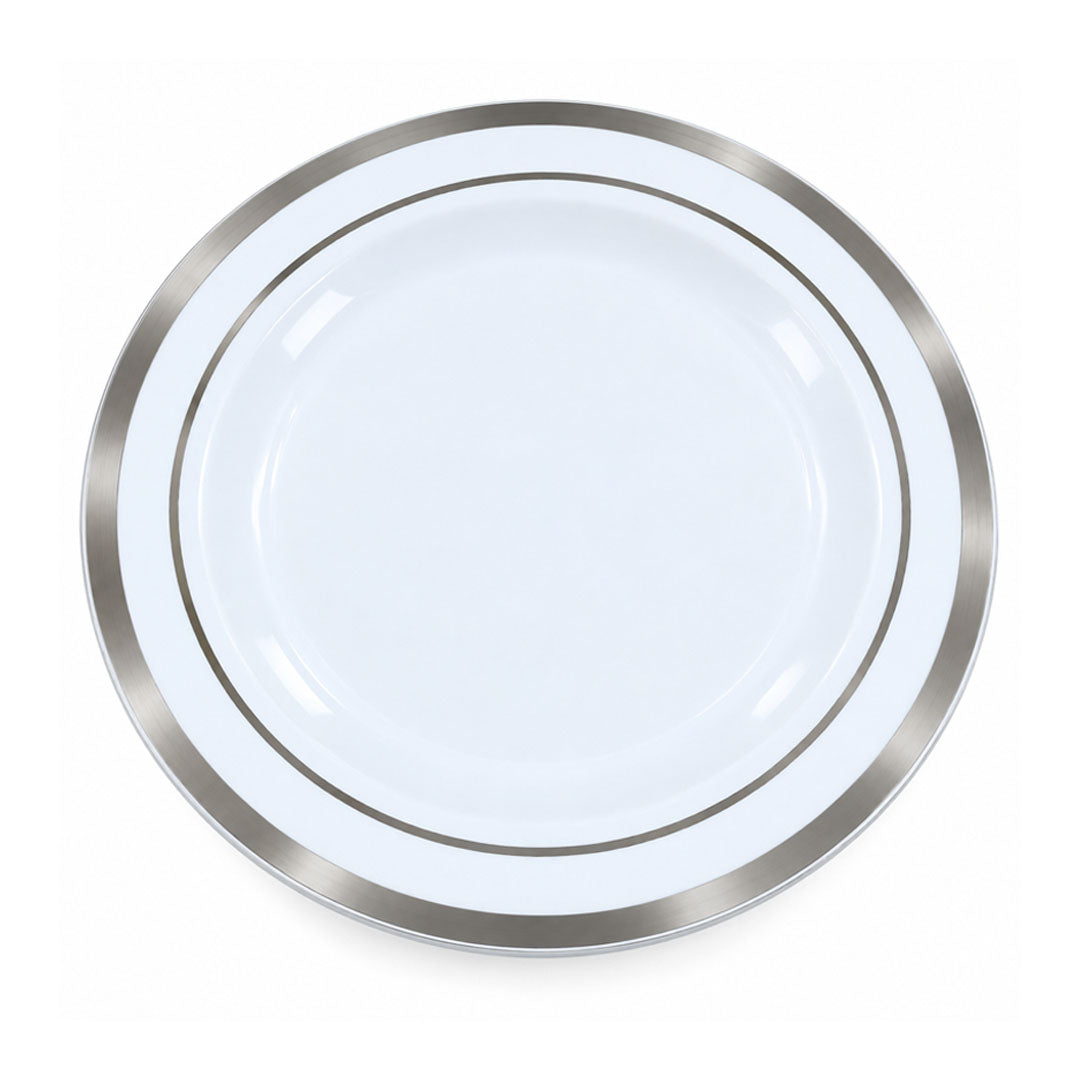 DISP. PLATE W/SILVER RIM 9" 12PCS