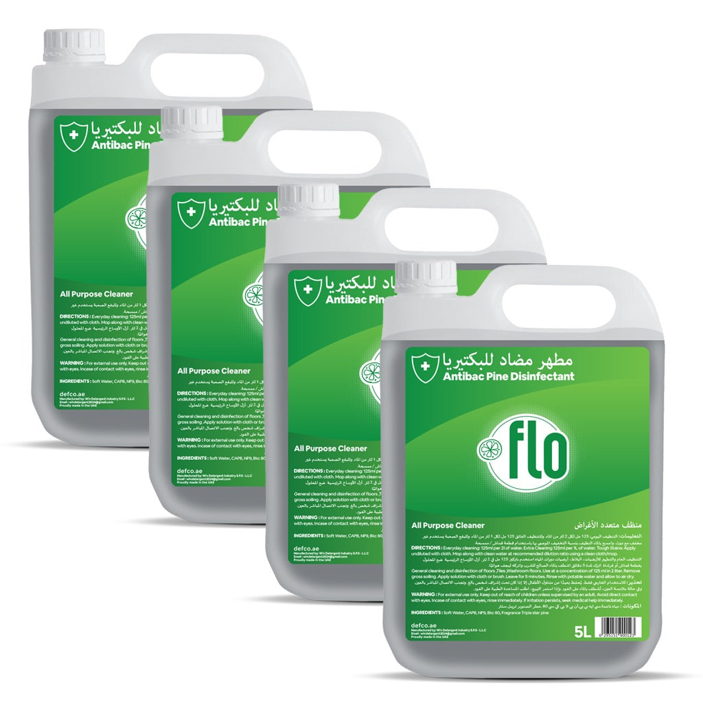 FLO Antibac Disinfectant Pine 5L   |   Pack of 4