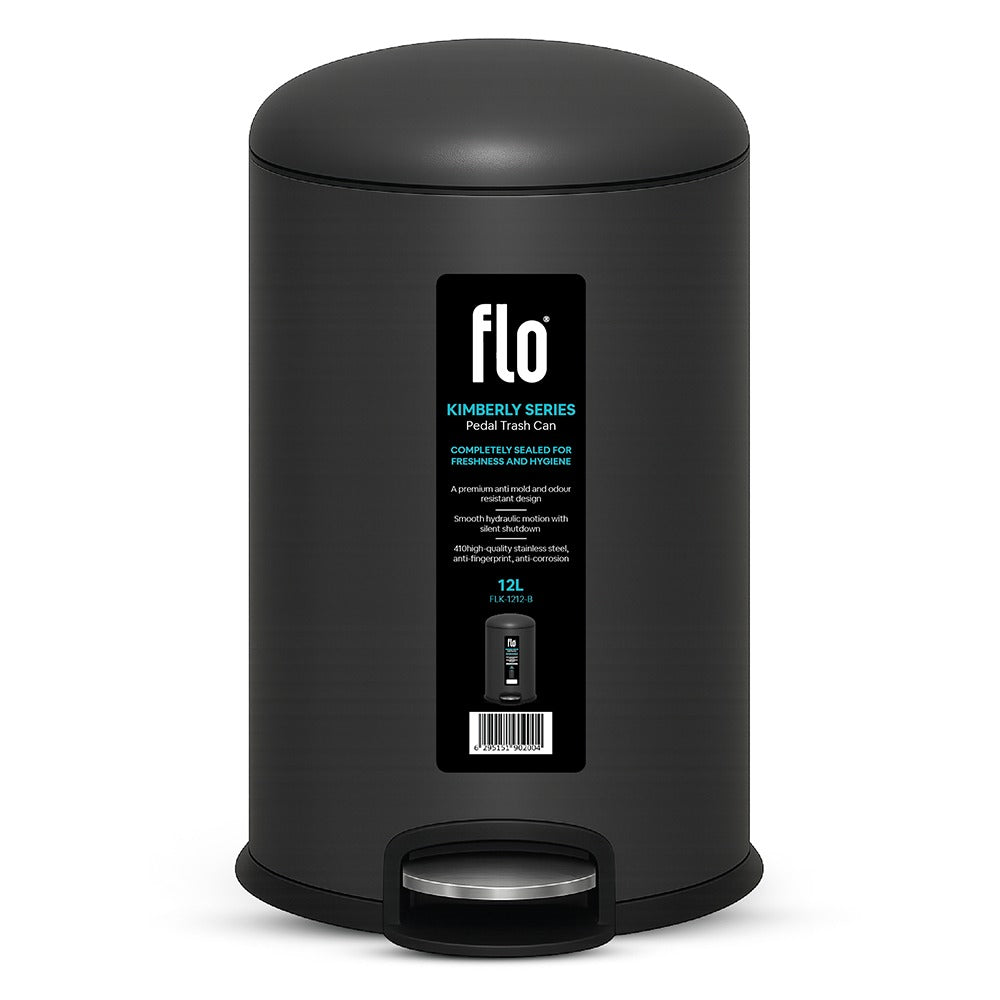 FLO S.S DUSTBIN - KIMBERLY BLACK 12L