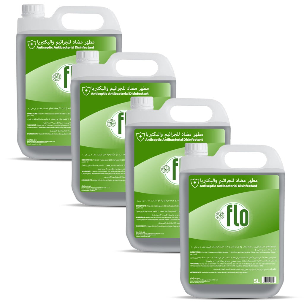 FLO Antiseptic Antibacterial Disinfectant 5L   |   Pack of 4