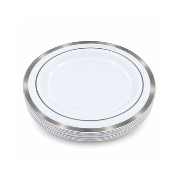 DISP. PLATE W/SILVER RIM 7"  12PCS