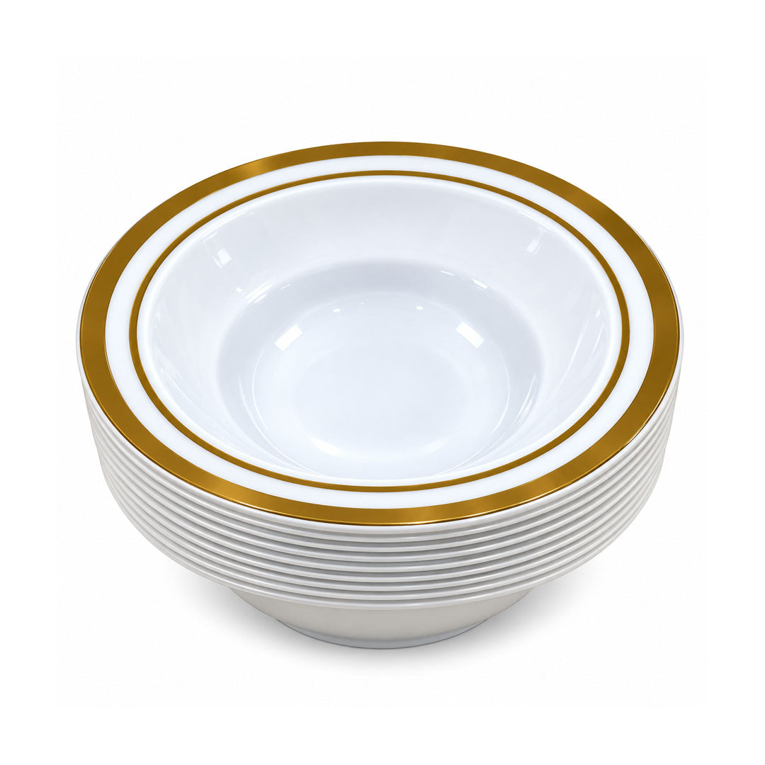 DISP. BOWL W/GOLD RIM 5" 12PCS