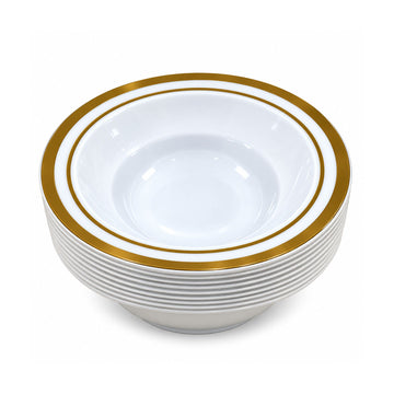 DISP. BOWL W/GOLD RIM 5" 12PCS