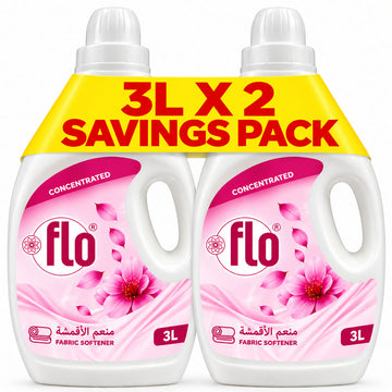 FLO Concentrated Fabric Softener White 3L Twin Pack