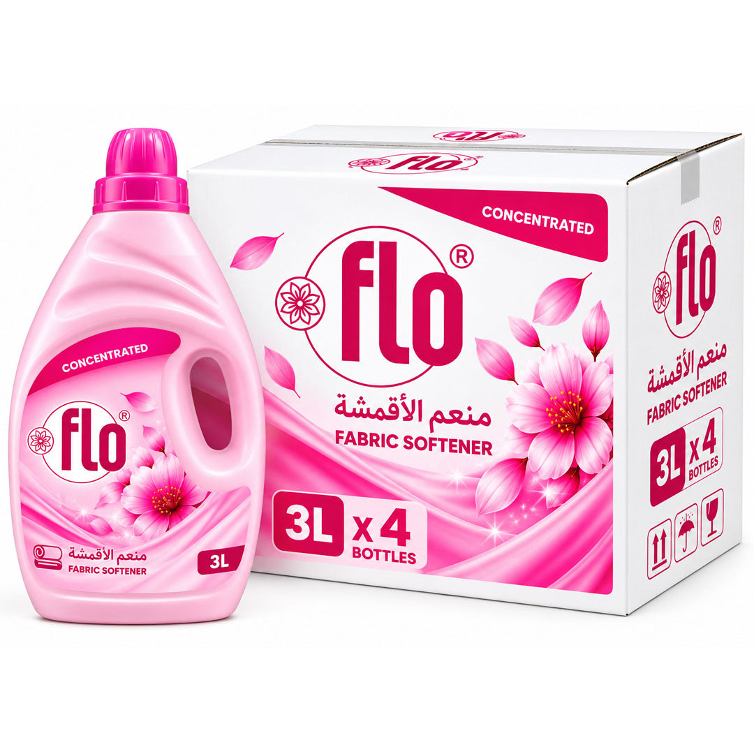 FLO Fabric Softener Pink 3L-Pack of 4