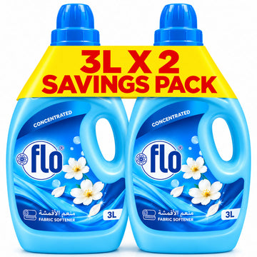 FLO Concentrated Fabric Softener Blue 3L Twin Pack