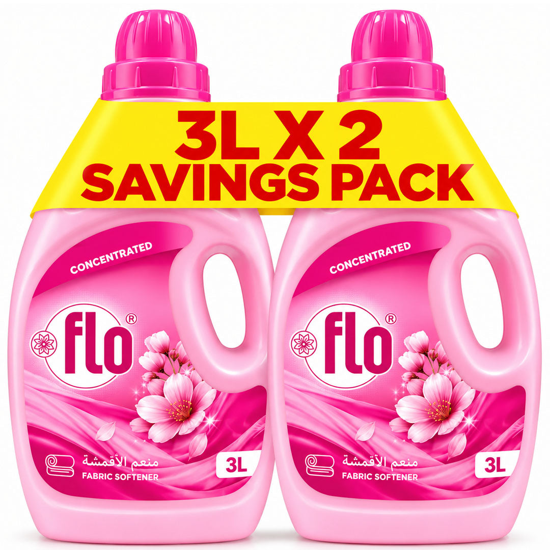 FLO Concentrated Fabric Softener Pink 3L Twin Pack