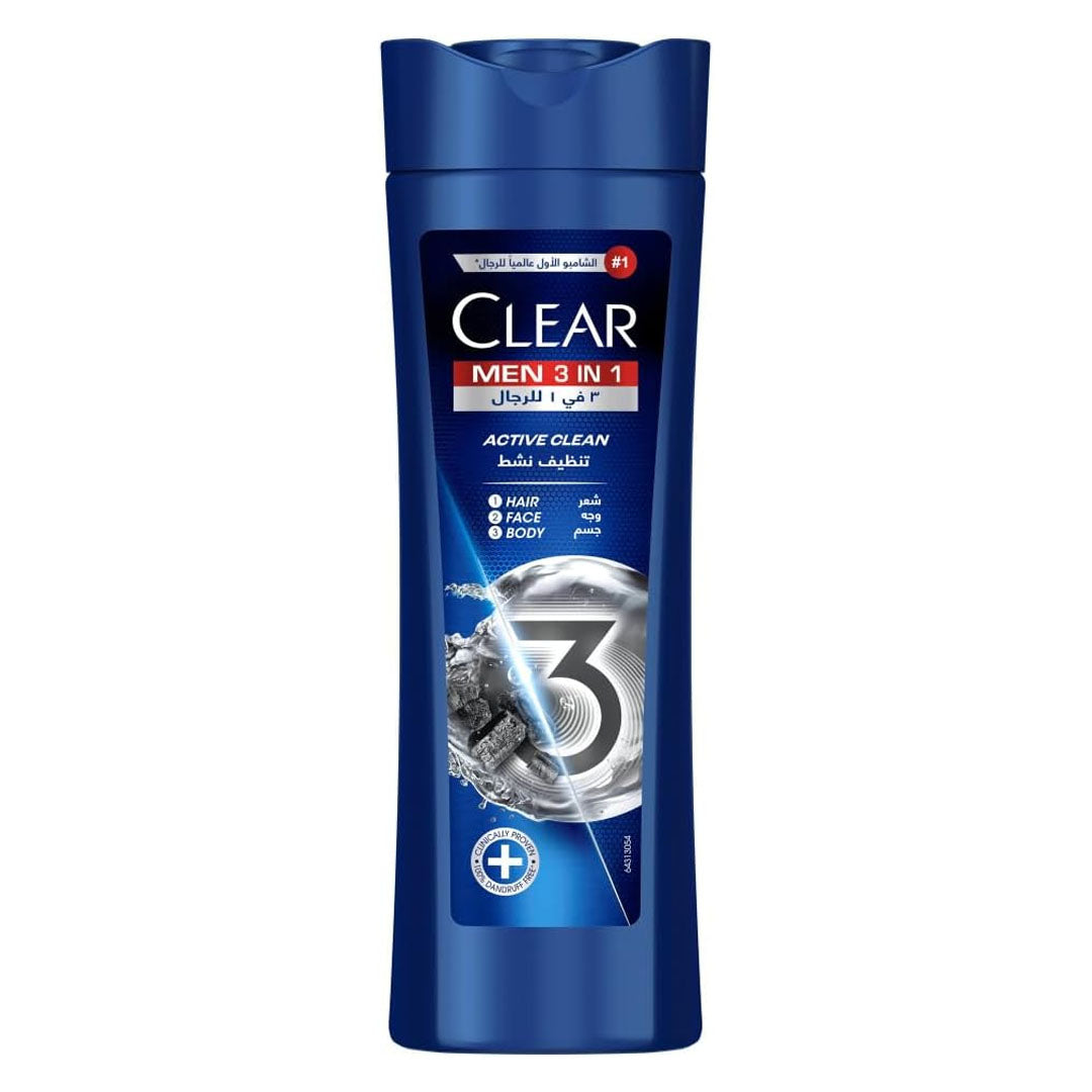 Clear Shampoo Men 3 In 1  Active Clean 400ML