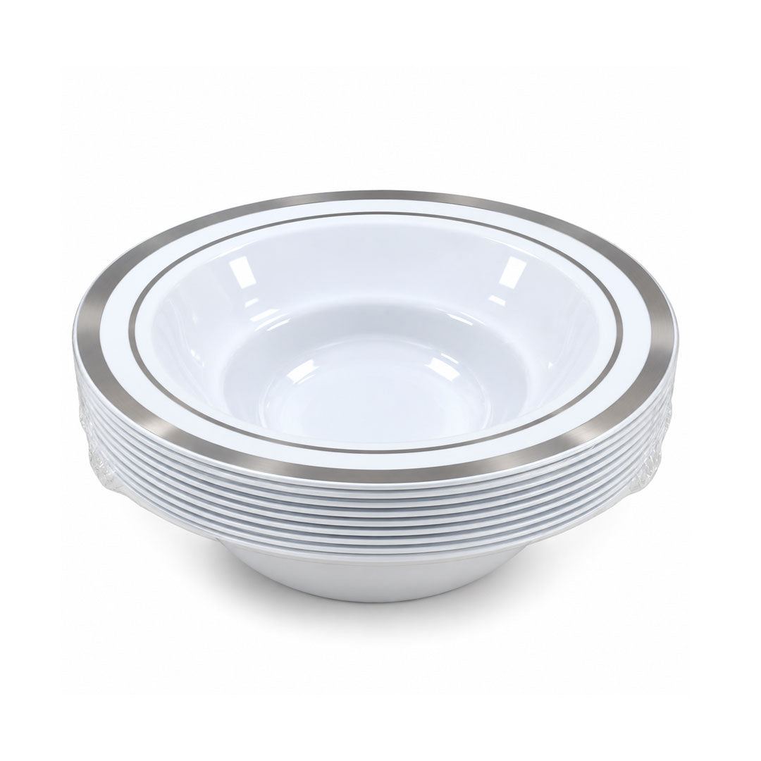 DISP. BOWL W/SILVER RIM 5" 12PCS
