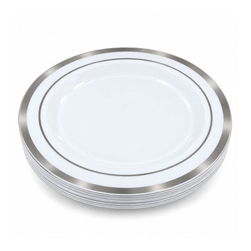 DISP. PLATE W/SILVER RIM 9" 12PCS