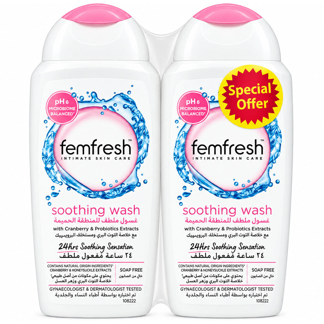 FemFresh intimate soothing wash 250ml-(Twin Pack)