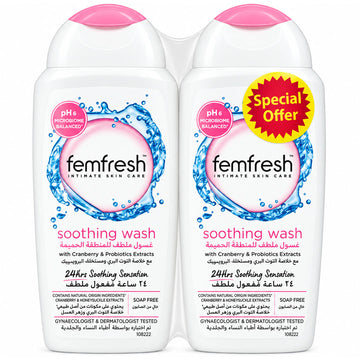 FemFresh intimate soothing wash 250ml-(Twin Pack)