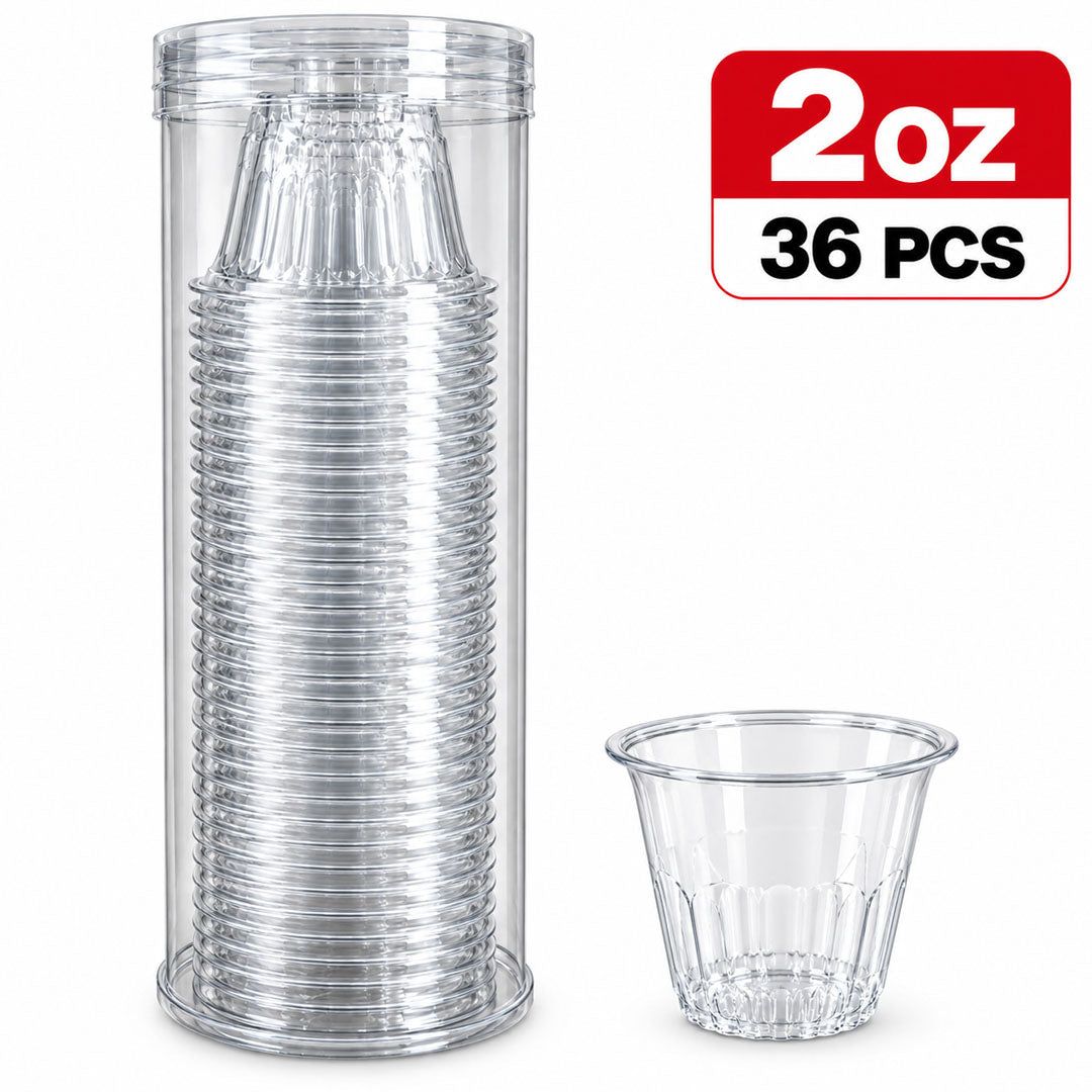 Clear Plastic cup 2oz - 36Pcs