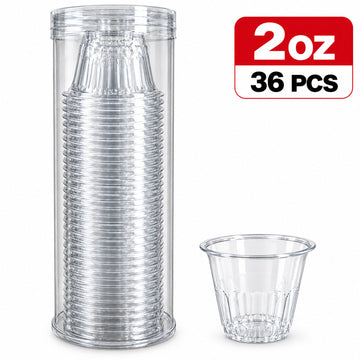 Clear Plastic cup 2oz - 36Pcs