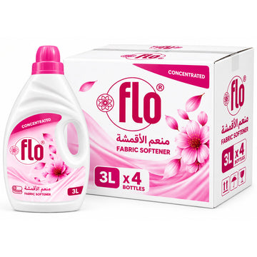 FLO Fabric Softener White 3L-Pack of 4