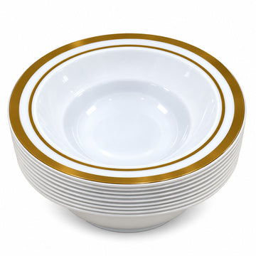 DISP. BOWL W/GOLD RIM 7.5" 12PCS