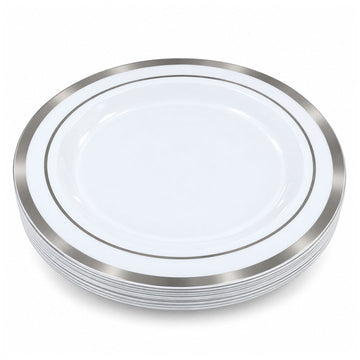 DISP. PLATE W/SILVER RIM 10" 12PCS