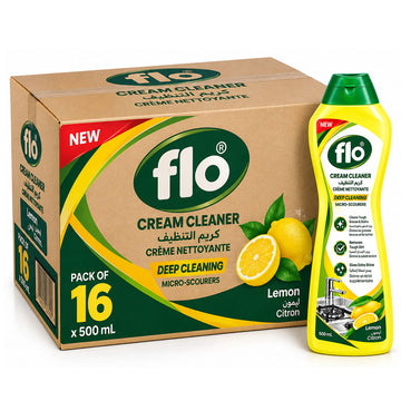 FLO Cream Cleaner Lemon 500ml Pack of 16