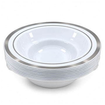 DISP. BOWL W/SILVER RIM 7.5" 12PCS