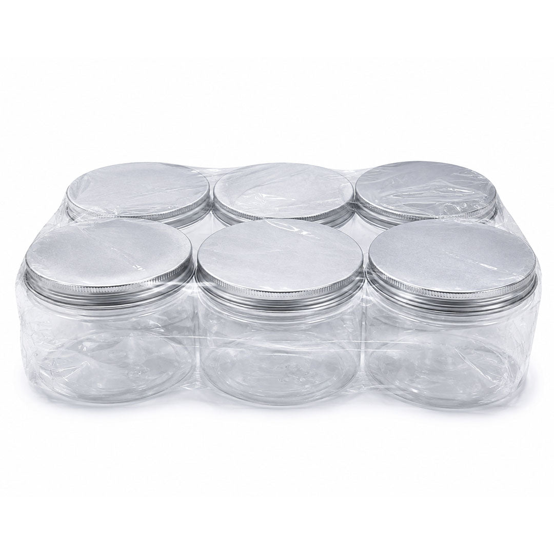 Plastic Jars with Aluminum Lids 250ML 6 PCS