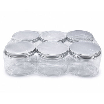 Plastic Jars with Aluminum Lids 250ML 6 PCS