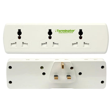 Terminator 6 Way Universal T Socket Multi Adaptor Esma Approved
