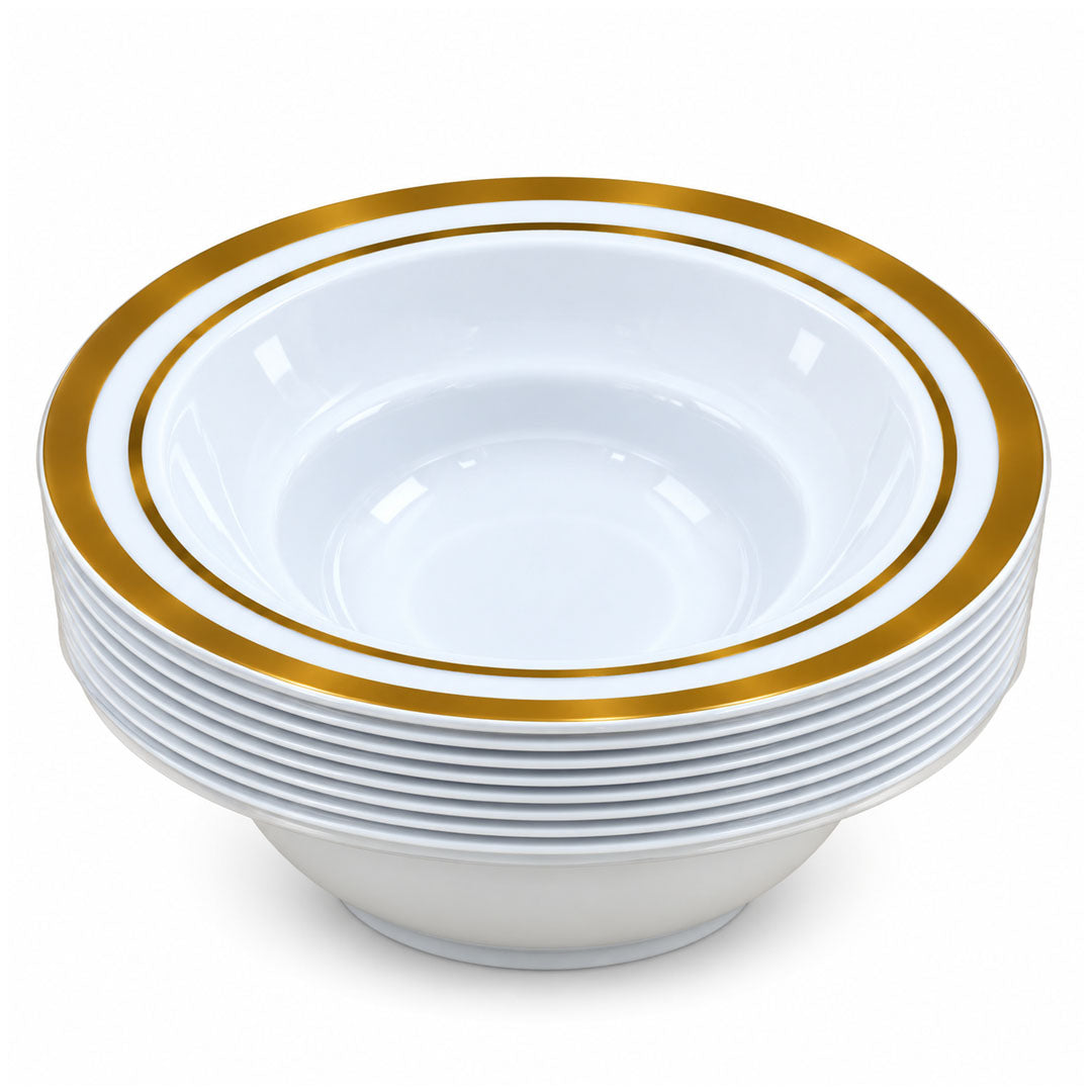 DISP. BOWL W/GOLD RIM 7.5" 12PCS