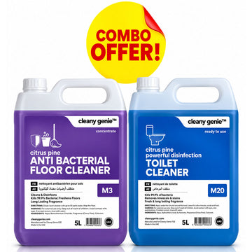 Antibac Floor Cleaner M5 | Citrus Pine 5L + M20 Toilet Cleaner Citrus Pine 5L Combo