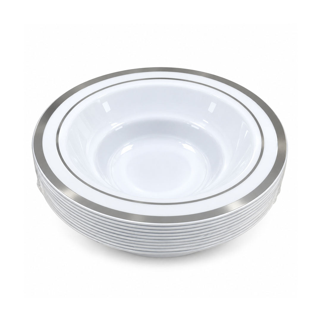DISP. BOWL W/SILVER RIM 5" 12PCS