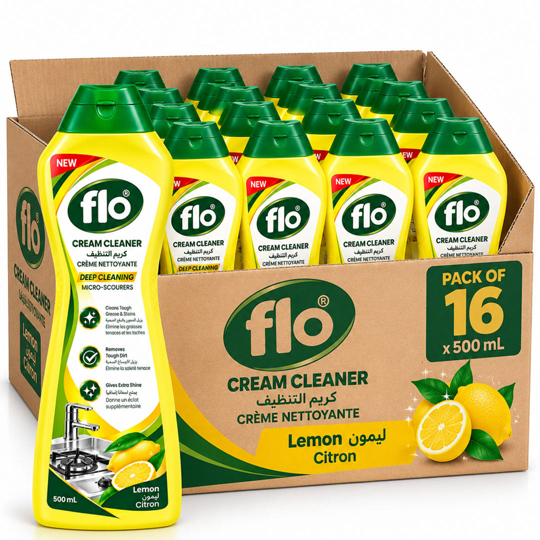 FLO Cream Cleaner Lemon 500ml Pack of 16