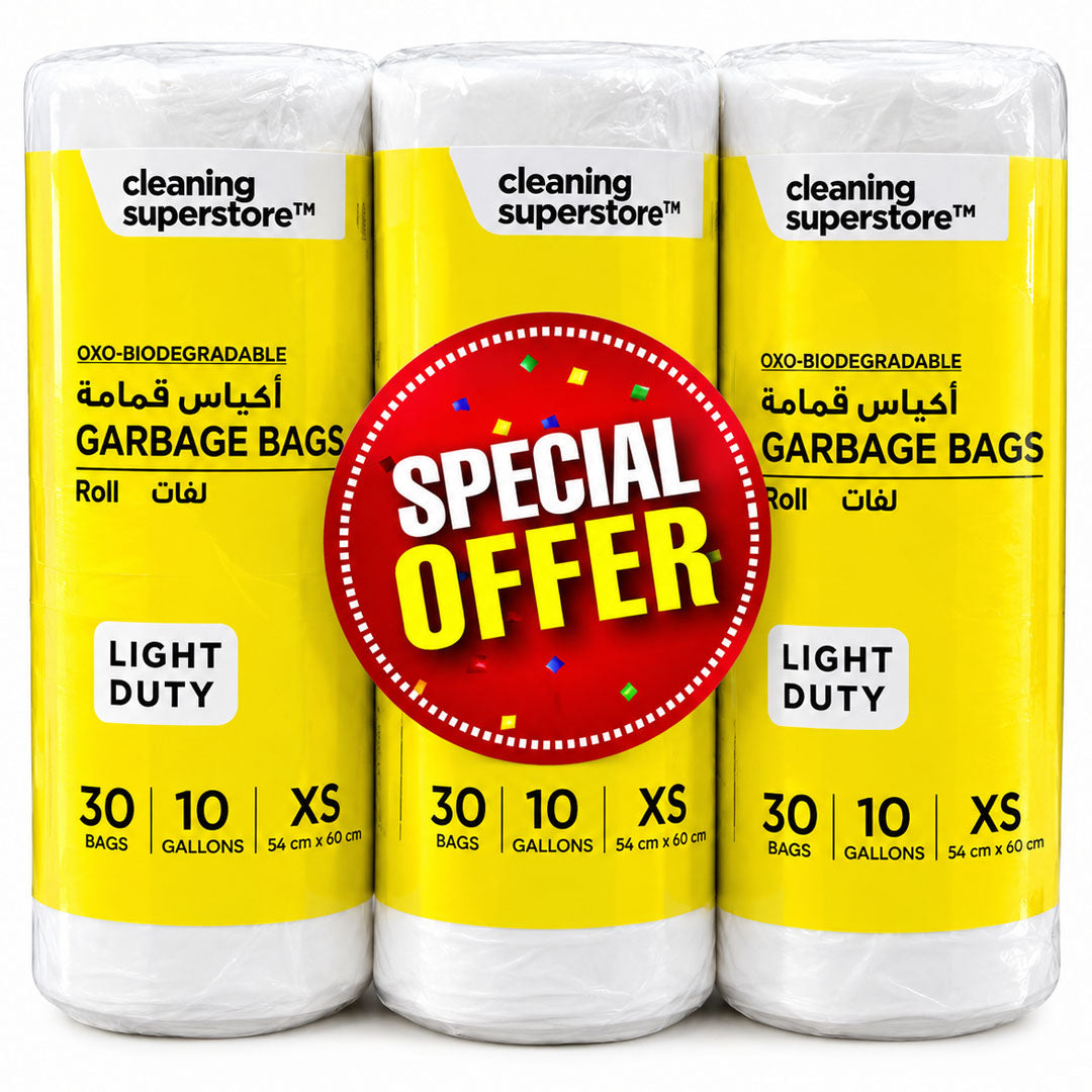 HD Garbage White Rolls XS | 54X60CM | 30 bags | 10 Gallons | 3 rolls