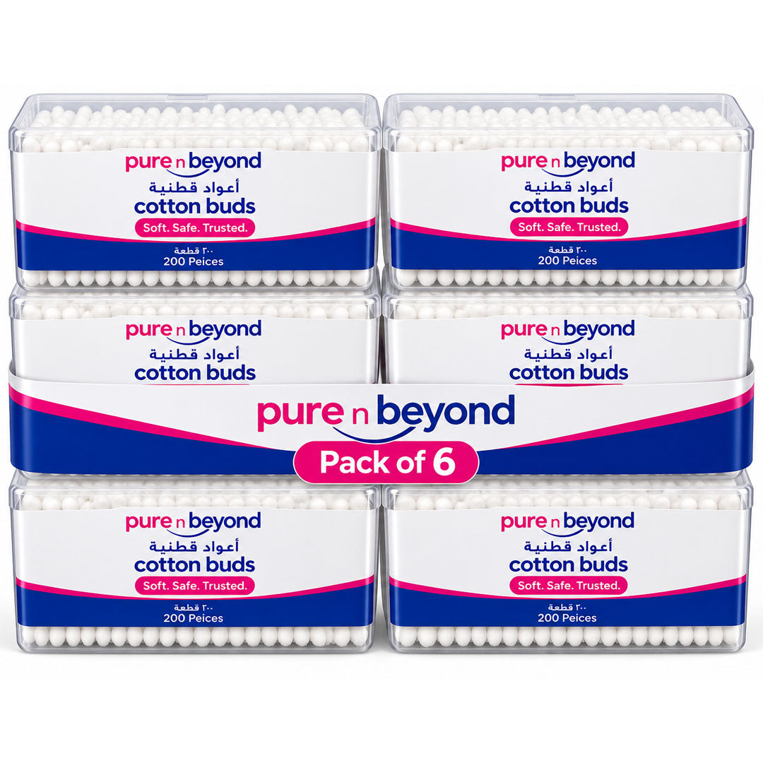 Pure n Beyond Cotton Buds 200pcs-Pack of 6