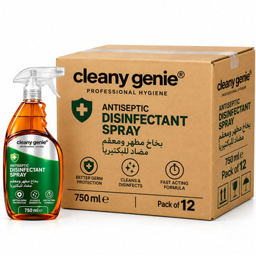 Cleany Genie Antiseptic Disinfectant Spray 750ml Pack of 12 - Multi-Surface Cleaner