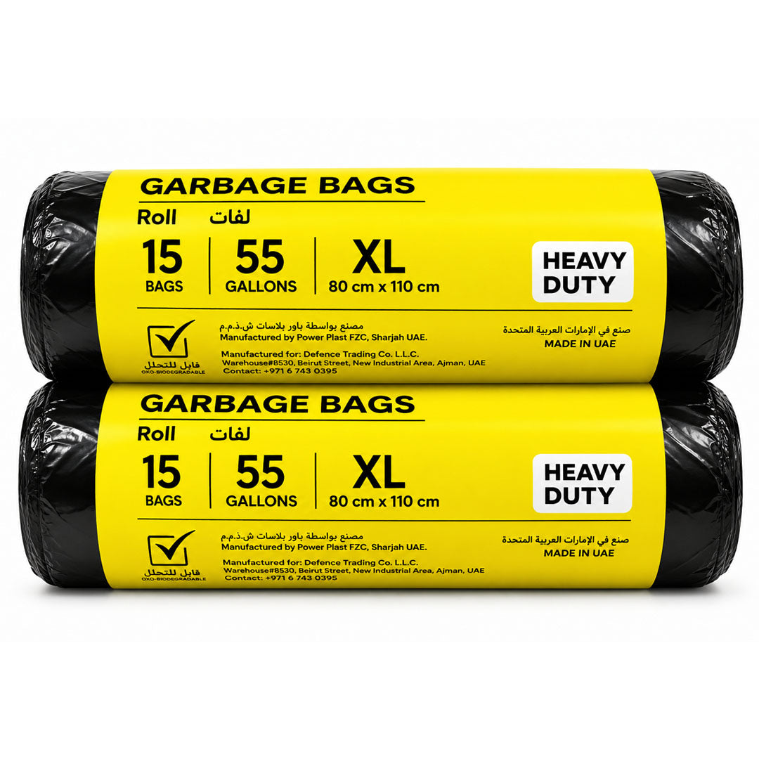 CG HD Garbage Black Rolls | 80X110CM | 15 Bags | 2 rolls