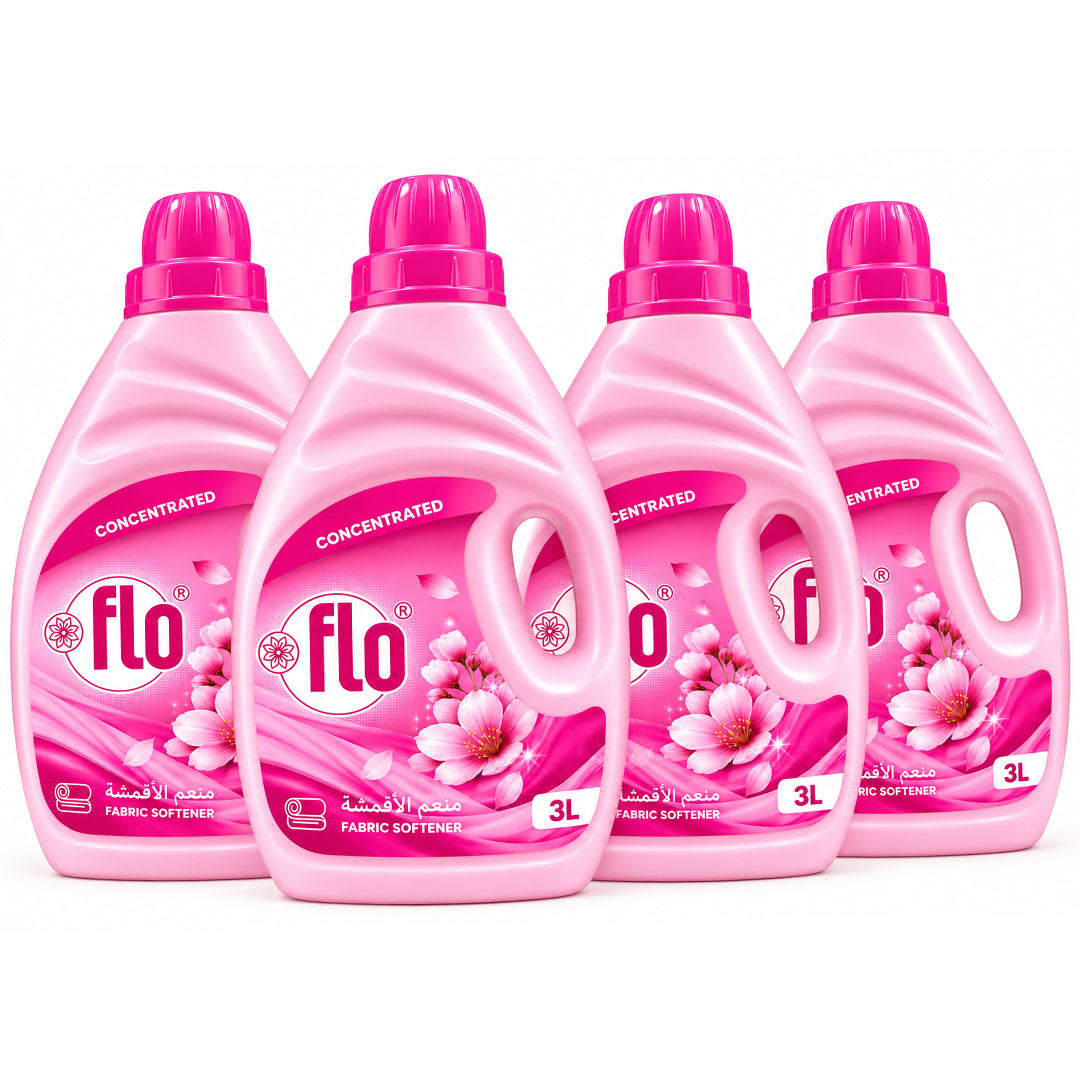 FLO Fabric Softener Pink 3L-Pack of 4