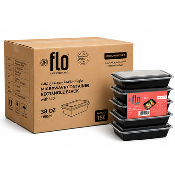 Micro. Cont. Rec. Black 38oz | Pack of 150 (CTN)