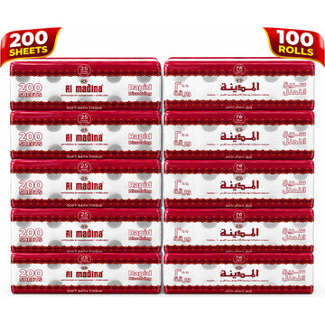 المدينة رول تواليت 200 ورقة | حزمة من 100