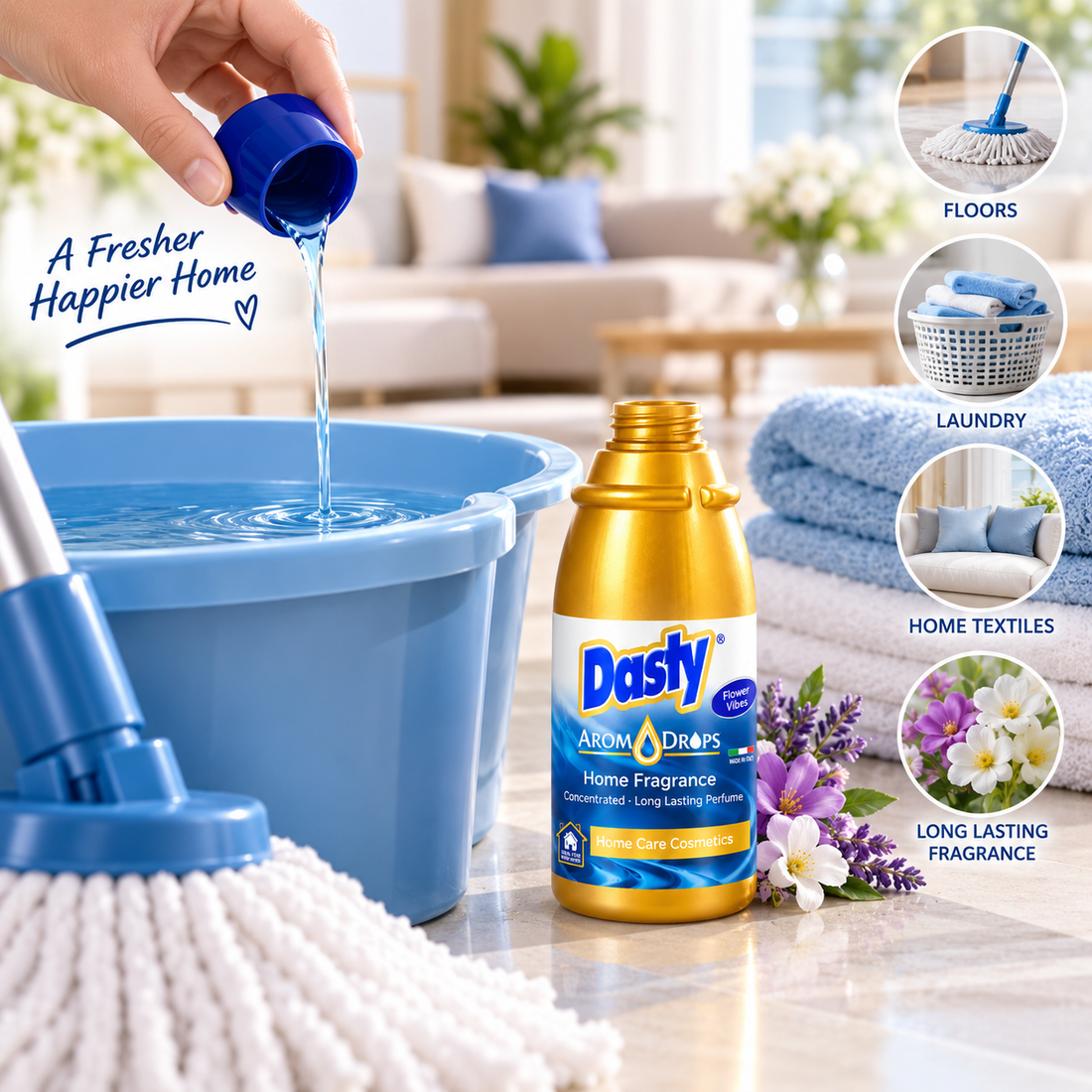 Dasty Aroma Drops Flower Vibes 250ml-Pack of 24
