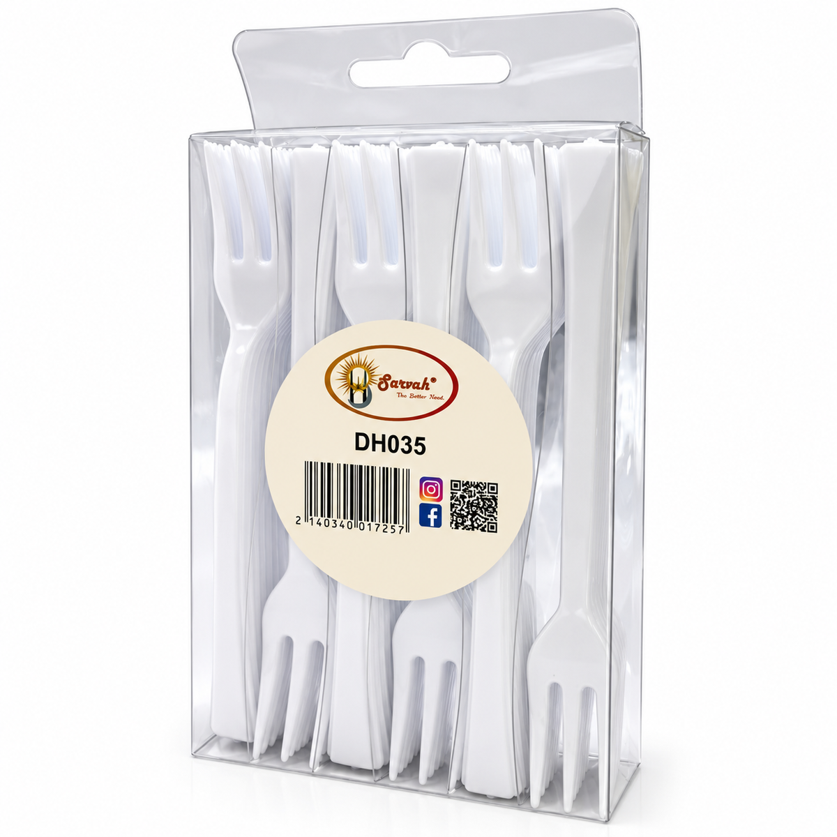 DISP. SMALL FORK WHITE 48 PCS